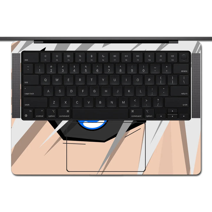 MacBook Laptop Skin - Minimalist White Hair Blue Eye