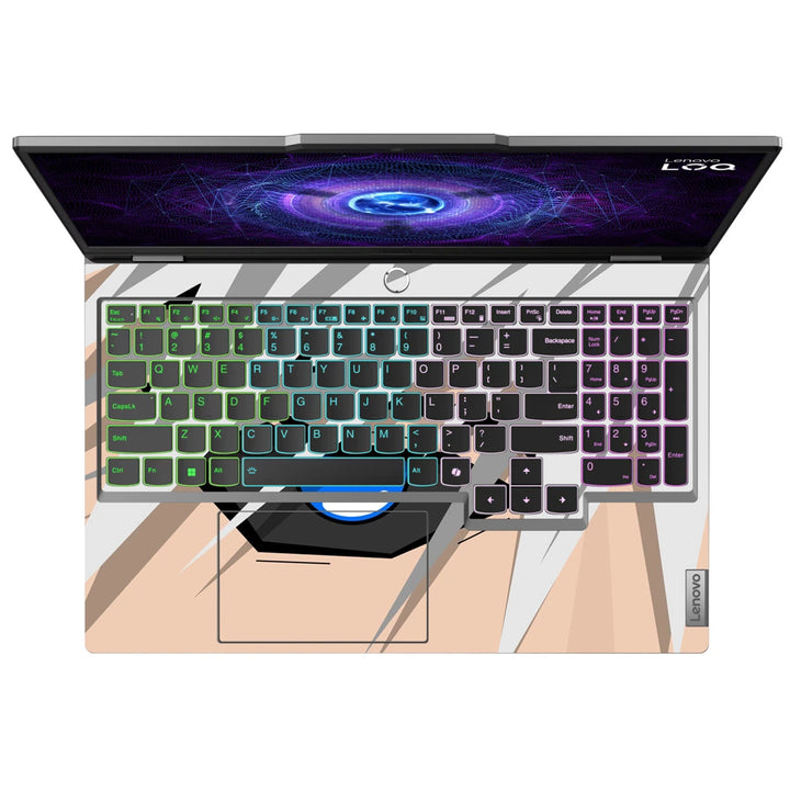 3M Material Textured Embossed Laptop Skin - Minimalist White Hair Blue Eye