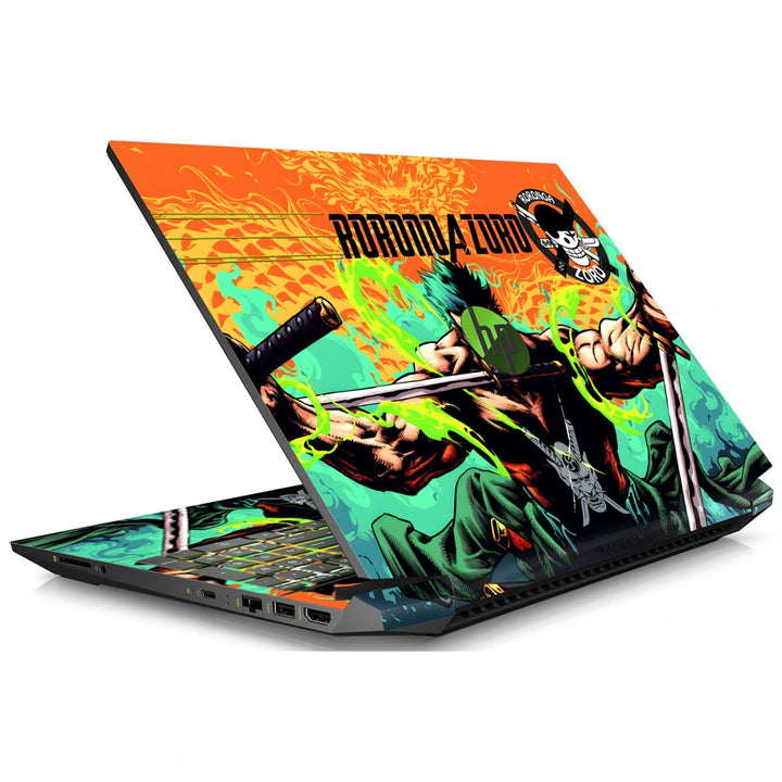 3M Material Textured Embossed Laptop Skin - One Piece Roronoa Zoro Three Swords