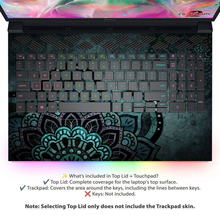 Dell Laptop Skin - Greenish Mandla Art