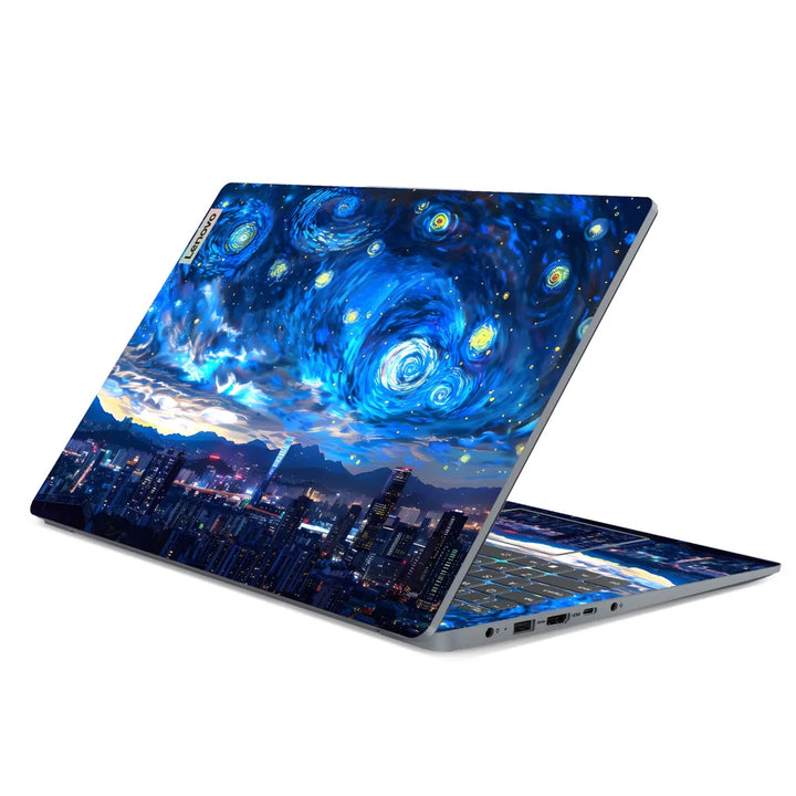3M Material Textured Embossed Laptop Skin - Starry Night Vincent Van Gogh Cityscape