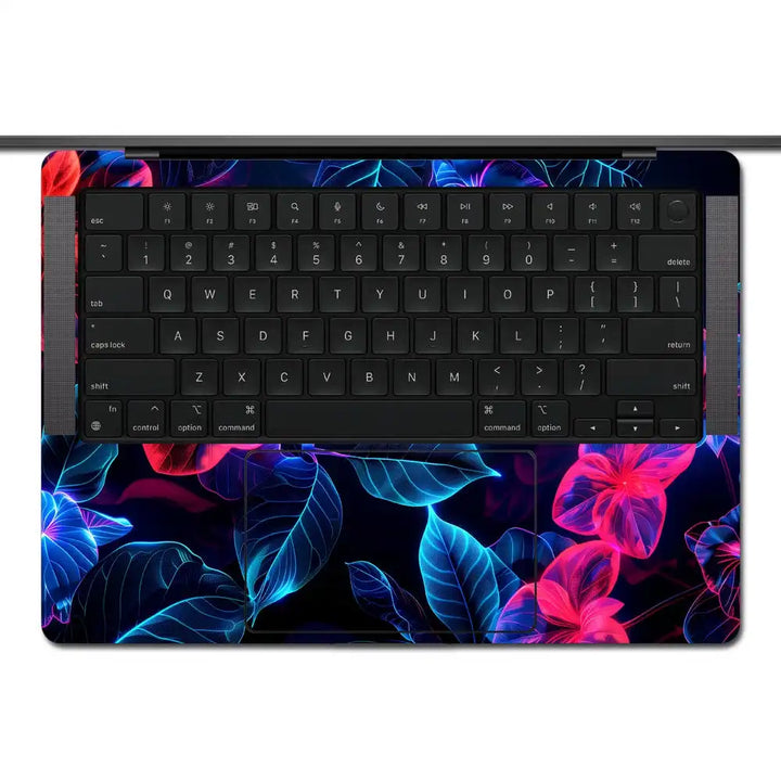 MacBook Laptop Skin - Vivid Pink and Blue Floral