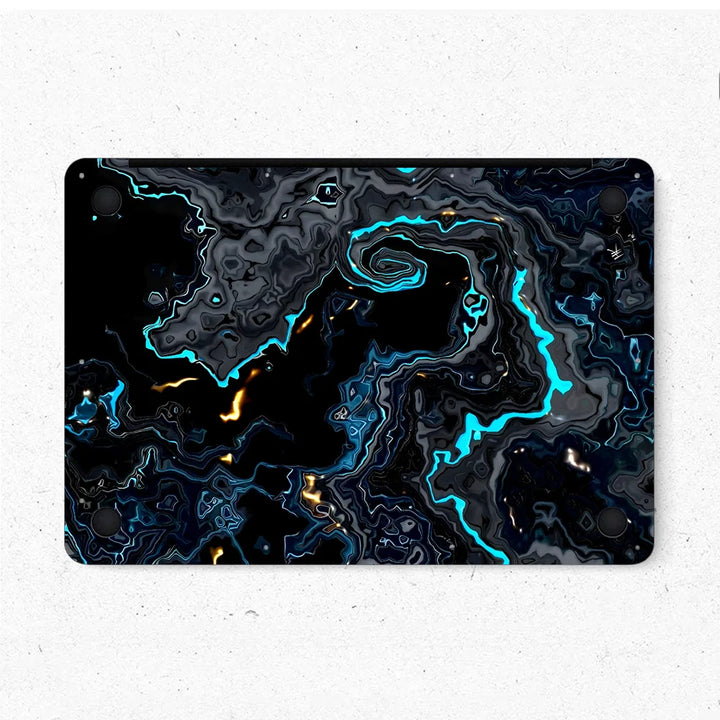 MacBook Laptop Skin - Abstract Dark Blue Gold Marble Texture