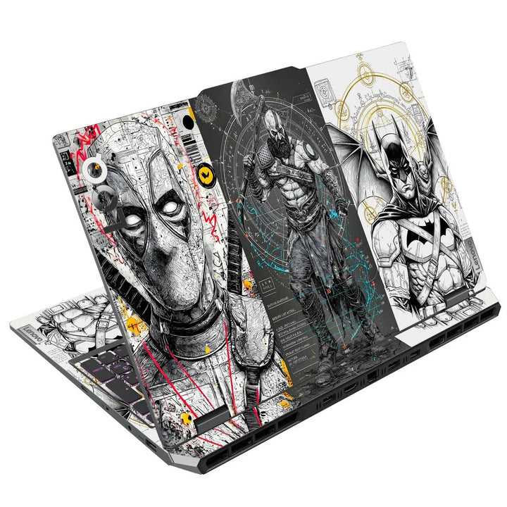3D Embossed Laptop Skin - Deadpool Wolverine Art