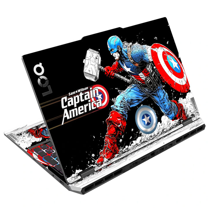 3M Material Textured Embossed Laptop Skin - Captain America Shield Dynamic Pose