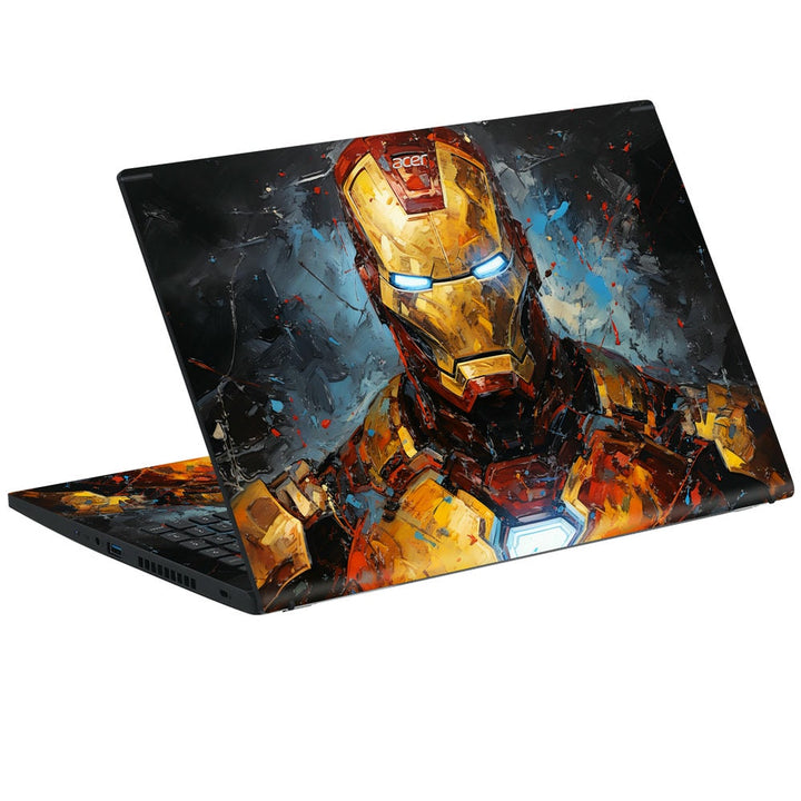 3D Embossed Laptop Skin - Iron Man Brush Stroke Art