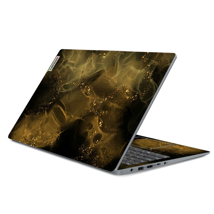 Shop Golden Abstract Liquid Laptop Skin for Lenovo | Buy Online Now ...