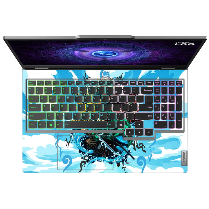 3M Material Textured Embossed Laptop Skin - Demon Slayer Main Quartet Water Splash