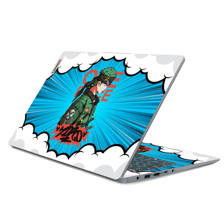 3M Material Textured Embossed Laptop Skin - Zoro Pop Art Street Samurai