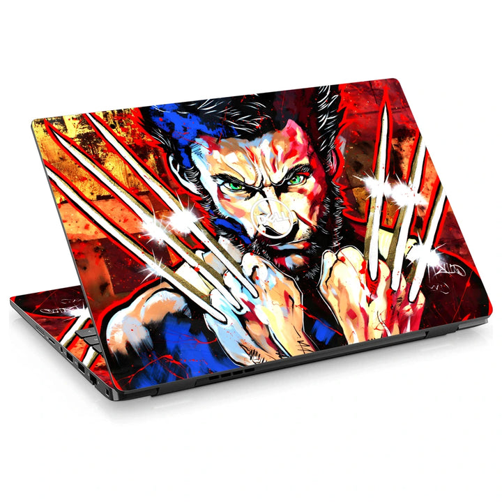 3M Material Textured Embossed Laptop Skin - Wolverine X-Men Face Pop Art