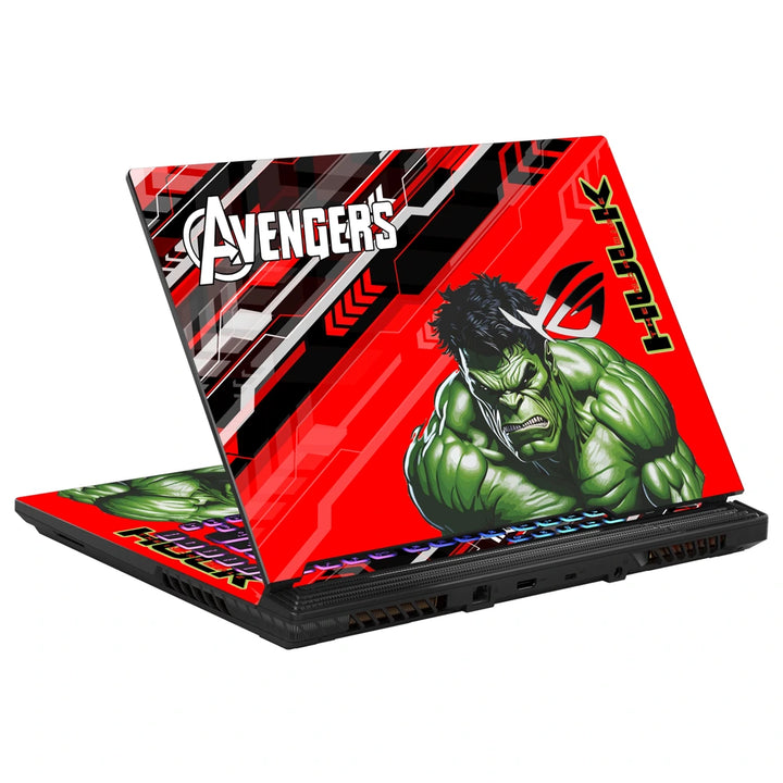 3M Material Textured Embossed Laptop Skin - Hulk Red Tech Grunge Art
