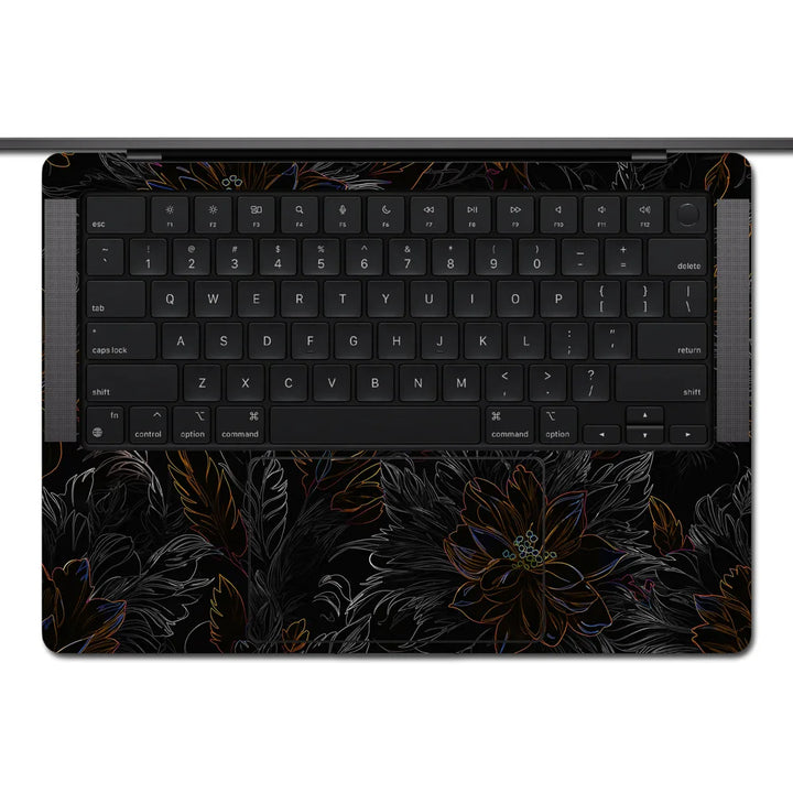 MacBook Laptop Skin - Gothic Dark Floral Botanical Pattern