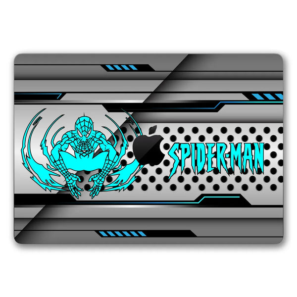 MacBook Laptop Skin - Spider-Man Cyan Tech Panel