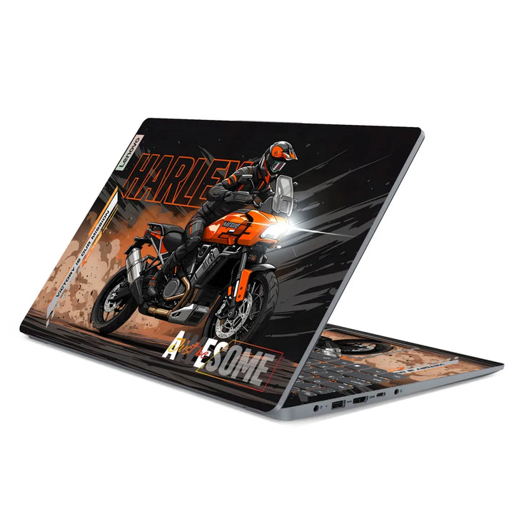3M Material Textured Embossed Laptop Skin - Harley Davidson American Flag Eagle