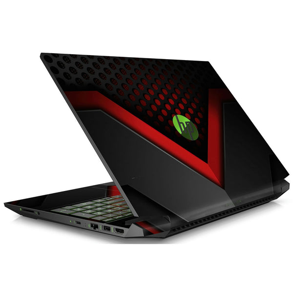 HP Laptop Skin - black red net hole