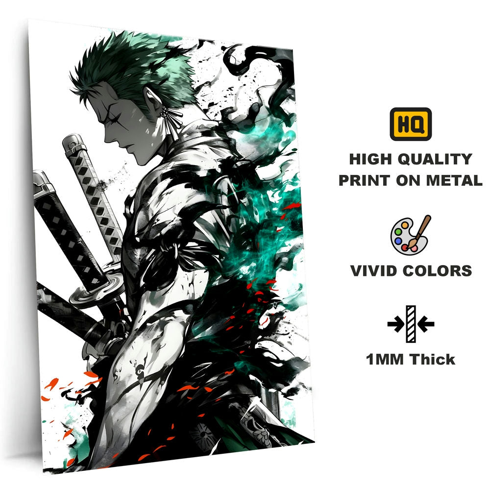 High-Quality Metal Posters - One Piece Roronoa Zoro OP43 | Vibrant