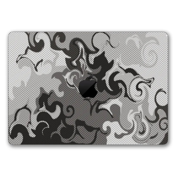 MacBook Laptop Skin - Abstract Black White Marble Halftone
