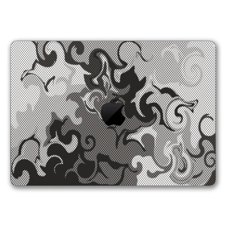 MacBook Laptop Skin - Abstract Black White Marble Halftone