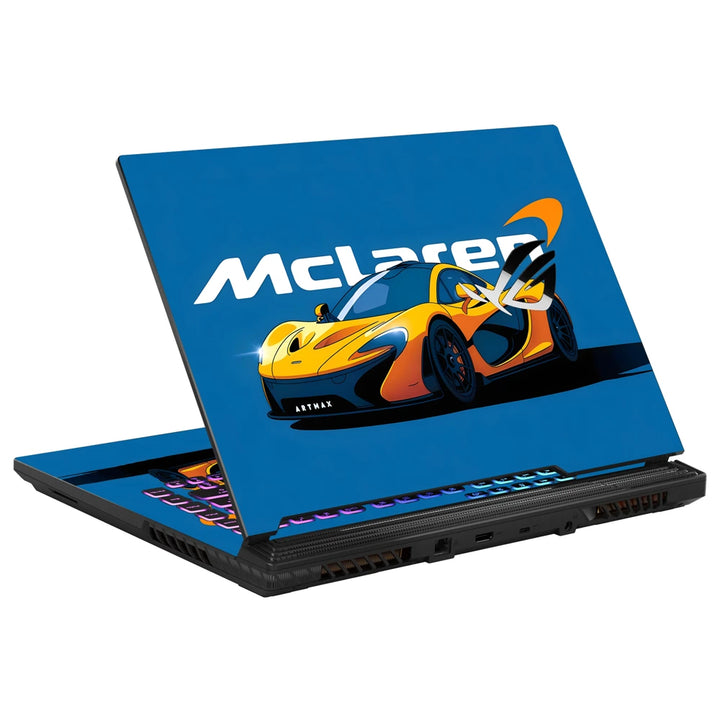 3M Material Textured Embossed Laptop Skin - Mclaren F1 Orange Racecar Vector