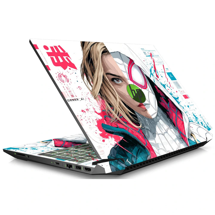 3M Material Textured Embossed Laptop Skin - Spider-Gwen Spider-Verse Pop Art