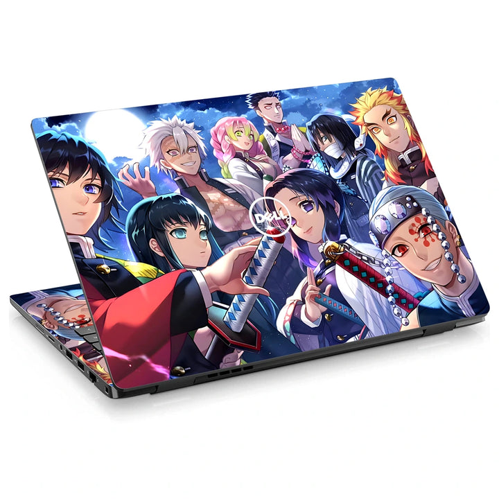 3M Material Textured Embossed Laptop Skin - Demon Slayer Hashira Night Group Portrait