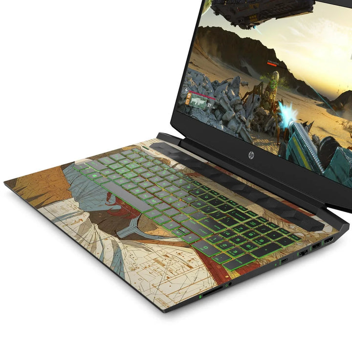 3D Embossed Laptop Skin - Samurai Sketch