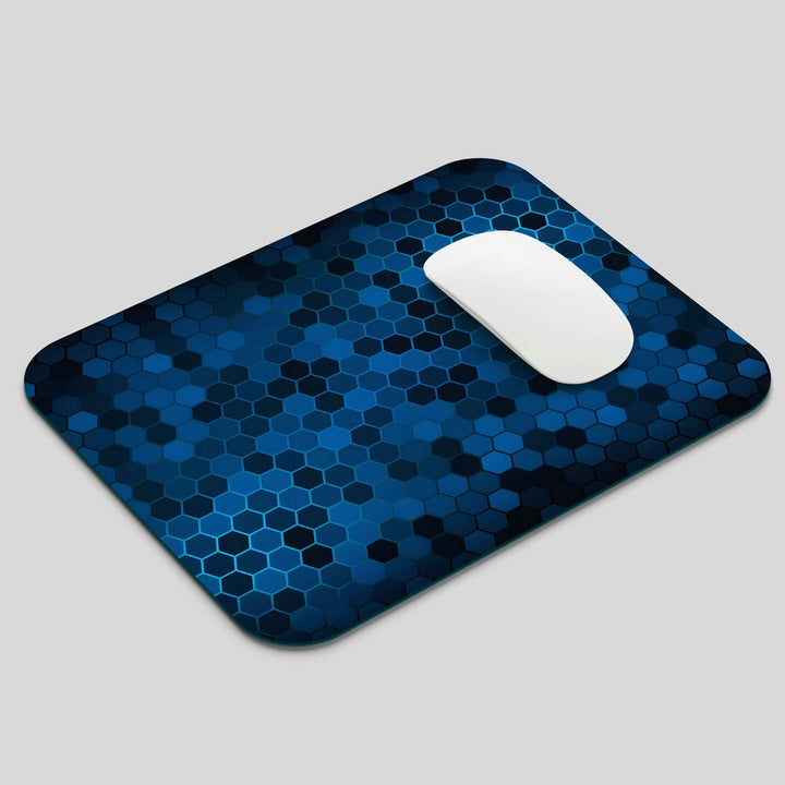 Mouse Pad - Black Blue Honeycomb