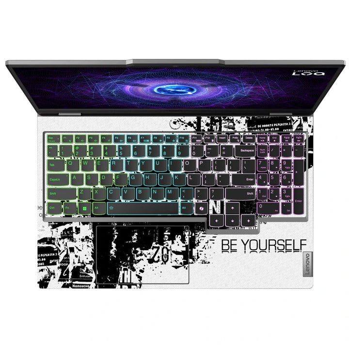3M Material Textured Embossed Laptop Skin - Abstract Black and White Be Different Grunge