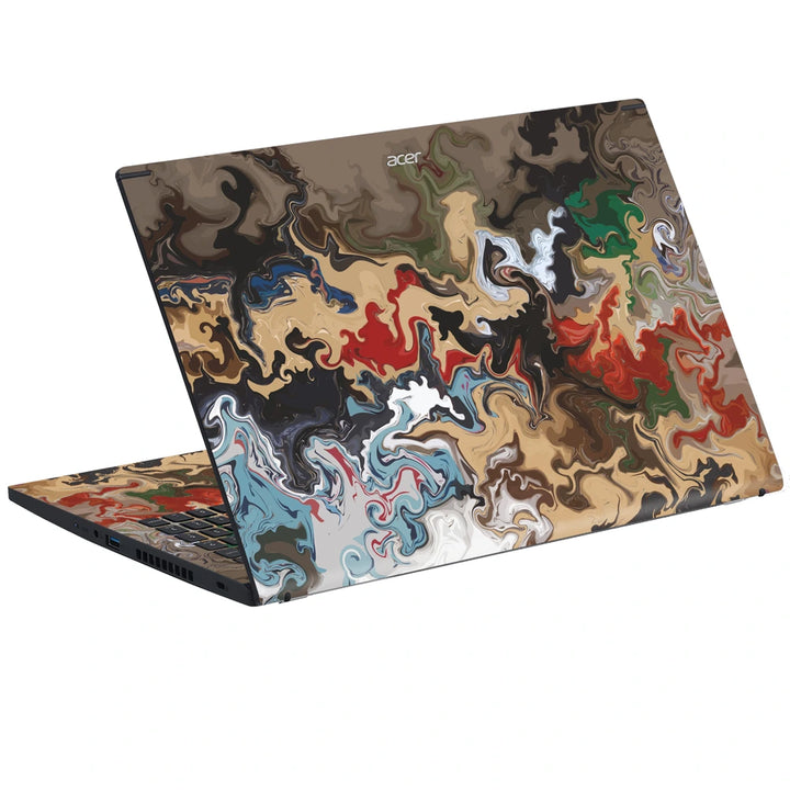 3M Material Textured Embossed Laptop Skin - Earth Tone Marbling Abstract