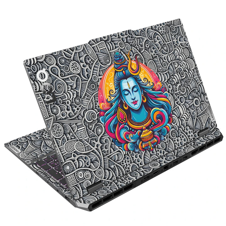 3M Material Textured Embossed Laptop Skin - Lord Shiva Meditating Psychedelic Art
