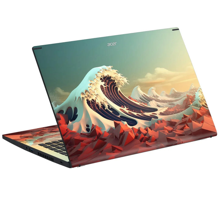 3D Embossed Laptop Skin - Great Wave Off