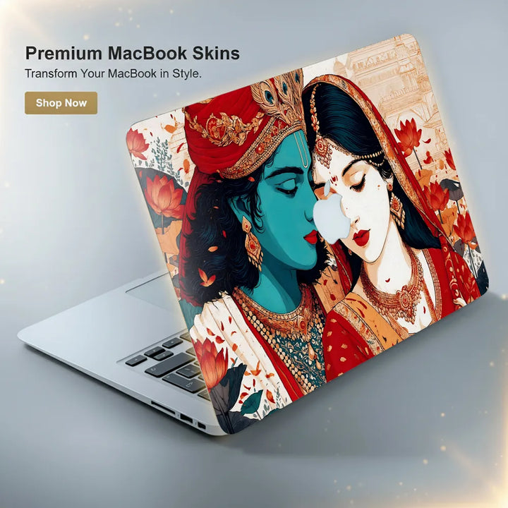 MacBook Laptop Skin - Radha Krishna Divine Love Art