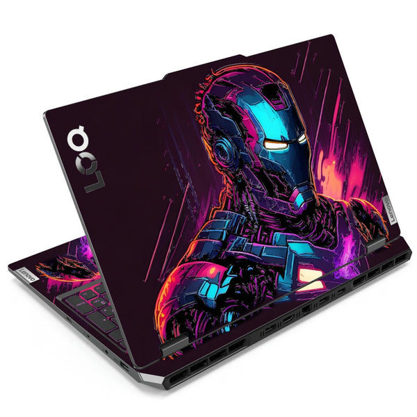 3D Embossed Laptop Skin - Iron Man Purple