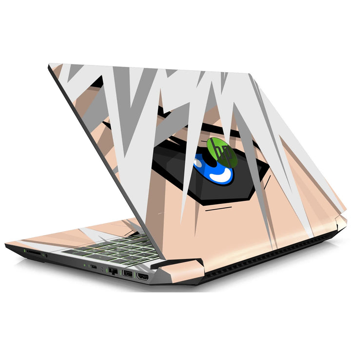 3M Material Textured Embossed Laptop Skin - Minimalist White Hair Blue Eye