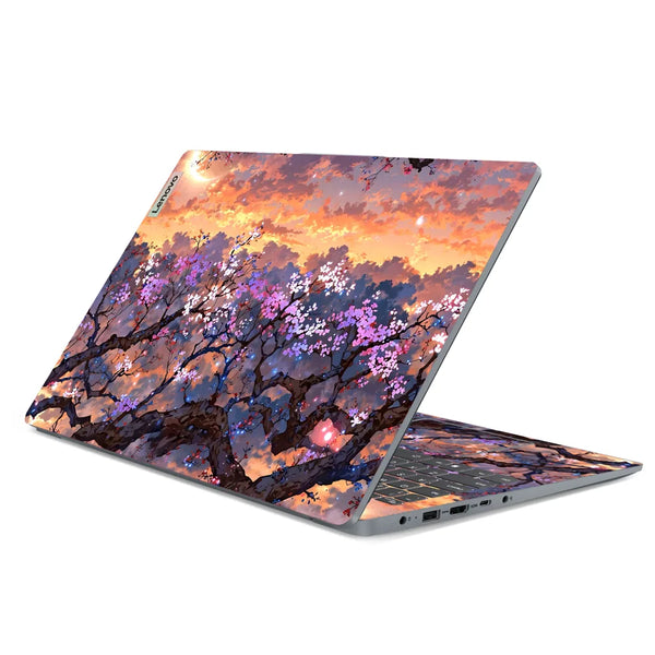 3M Material Textured Embossed Laptop Skin - Abstract Pink Cherry Blossom Forest