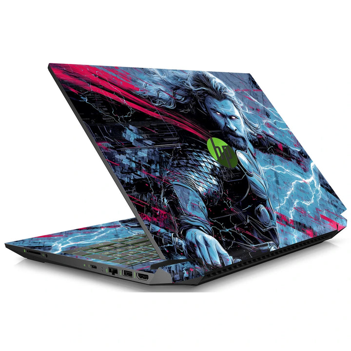3M Material Textured Embossed Laptop Skin - Thor Mjolnir Lightning Strike Art