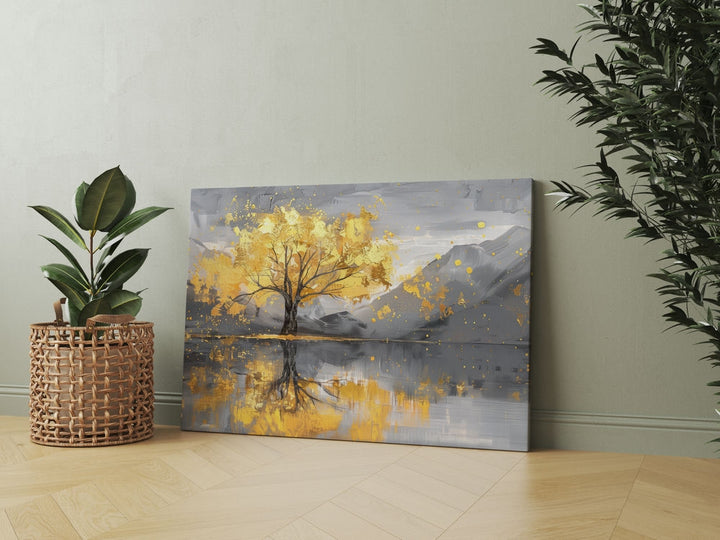 Canvas Painting - Lone Tree Reflection in Water