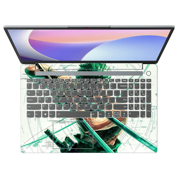 3D Embossed Laptop Skin - Zoro One Piece Green