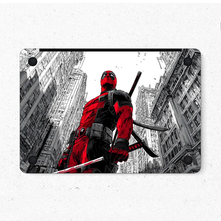 MacBook Laptop Skin - Deadpool City Rooftop Vector Art