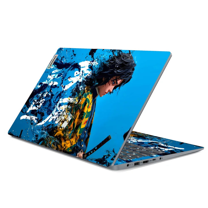 3M Material Textured Embossed Laptop Skin - Demon Slayer Ink Splash Dissolve