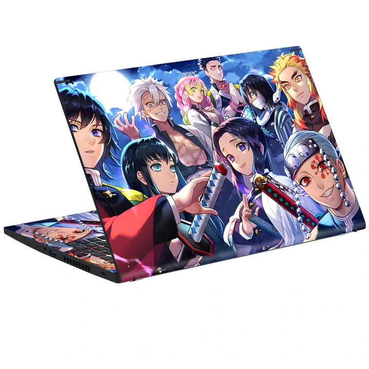 3M Material Textured Embossed Laptop Skin - Demon Slayer Hashira Night Group Portrait