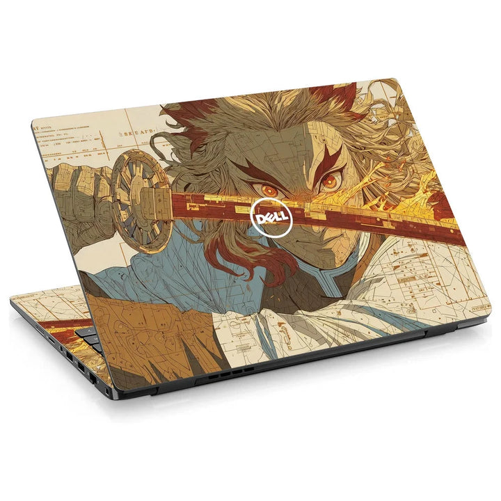 3D Embossed Laptop Skin - Samurai Sketch