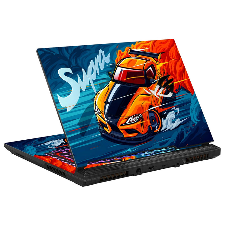 Asus Laptop Skin - Toyota Supra Orange BlueFlames