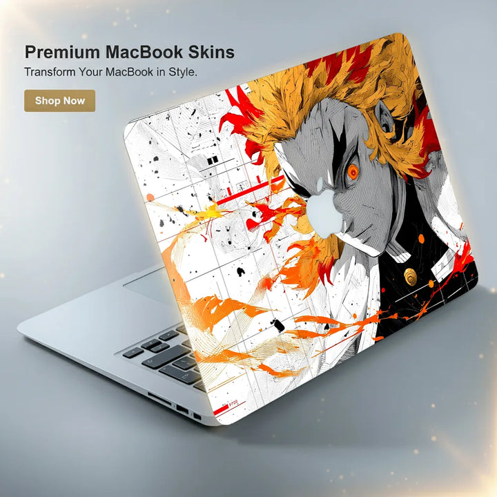 MacBook Laptop Skin - Demon Slayer Rengoku Flame Hashira