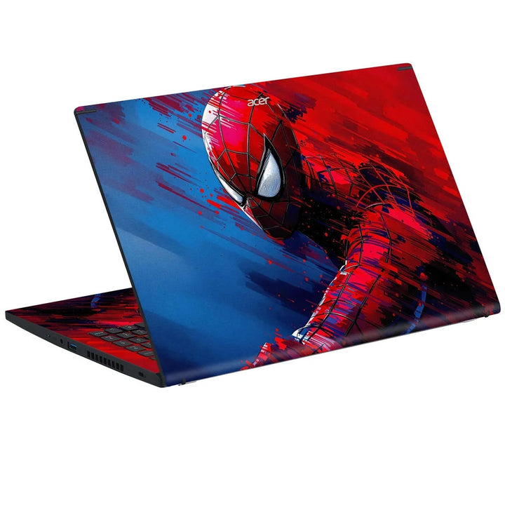 3D Embossed Laptop Skin - Red and Blue Spider