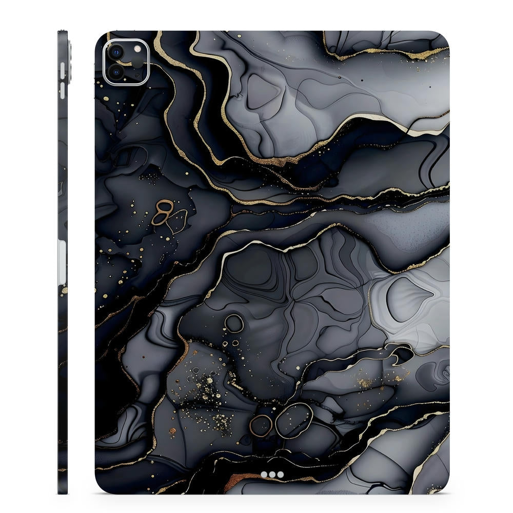 3D Embossed Tablet Skin - Abstract Black Marble Gold Vein – SkinsLegend