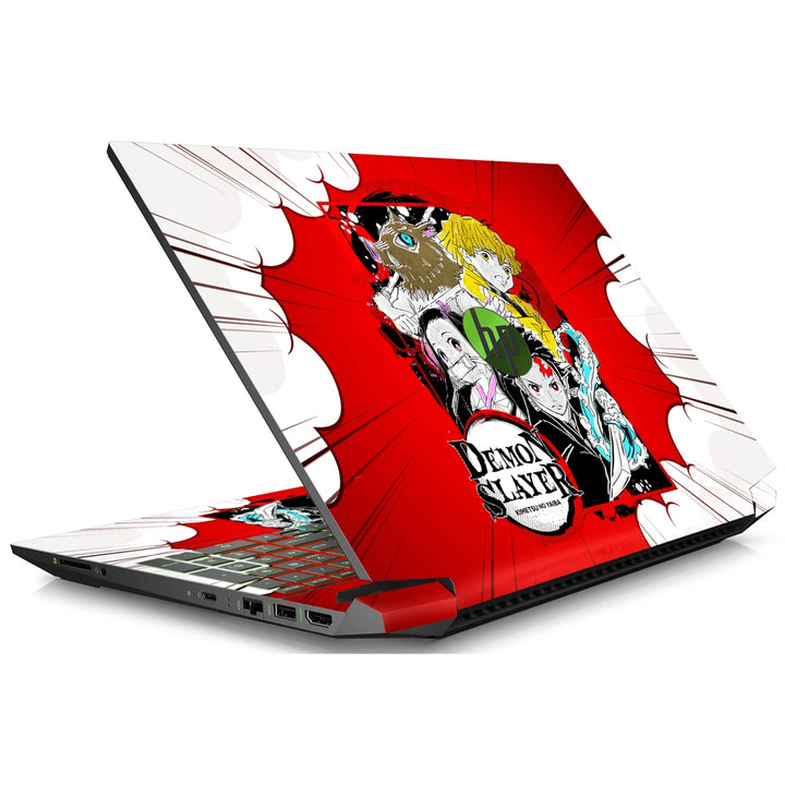 3M Material Textured Embossed Laptop Skin - Demon Slayer Main Group Water Art
