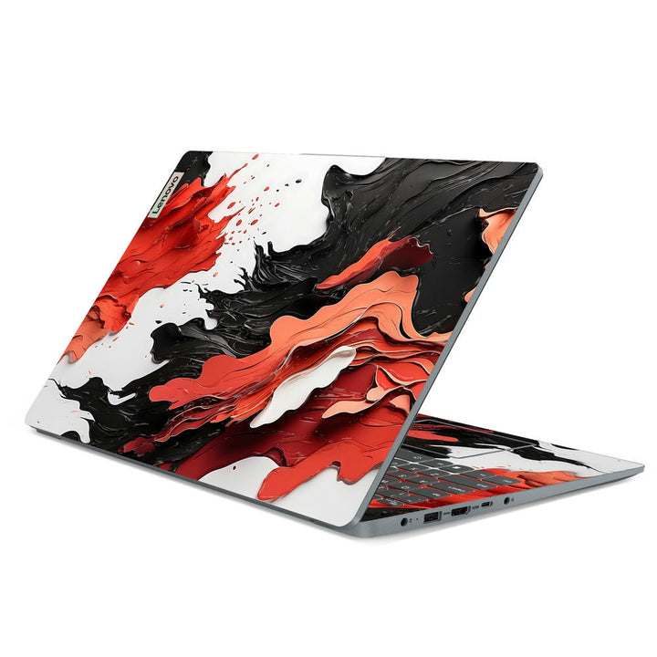 Red Black Ink Art 3D Embossed Laptop Skin | Buy Online Now – SkinsLegend