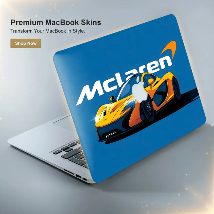 MacBook Laptop Skin - Mclaren F1 Orange Racecar Vector