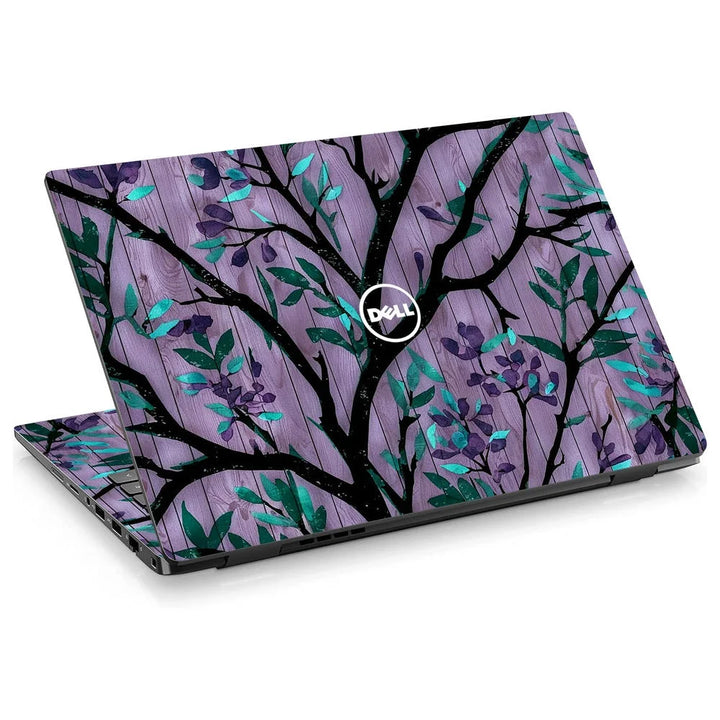 3D Embossed Laptop Skin - Purple Floral Branch Art